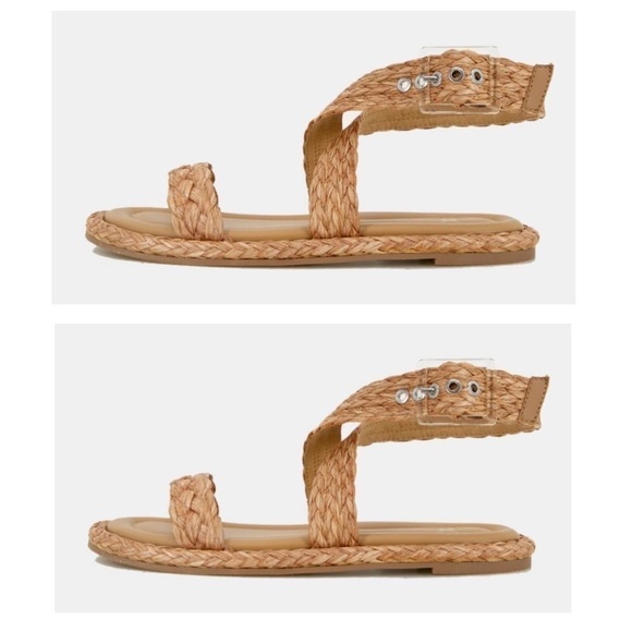 SPLENDID Women’s Persia Raffia Ankle Wrap Leather Flat Sandal Size 6.5 NEW - Picture 5 of 10